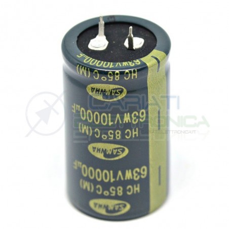 Condensatore elettrolitico 10000 uF 63V 85°C 30x50 mm snap in Samwha 10000uF Samwha