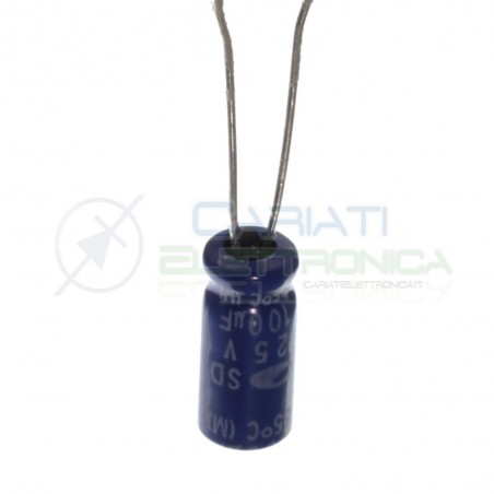 10 PEZZI CONDENSATORE ELETTROLITICO 100uF 100 uF 25V 85° Samwha