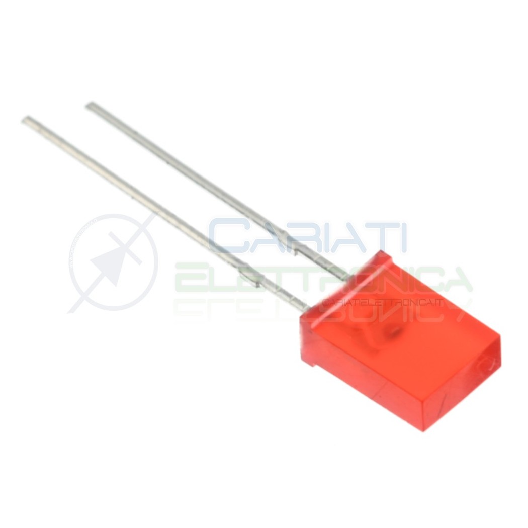 10 pcs Led LED Rectangular 110° 2x5x7mm color Red Flat Top
