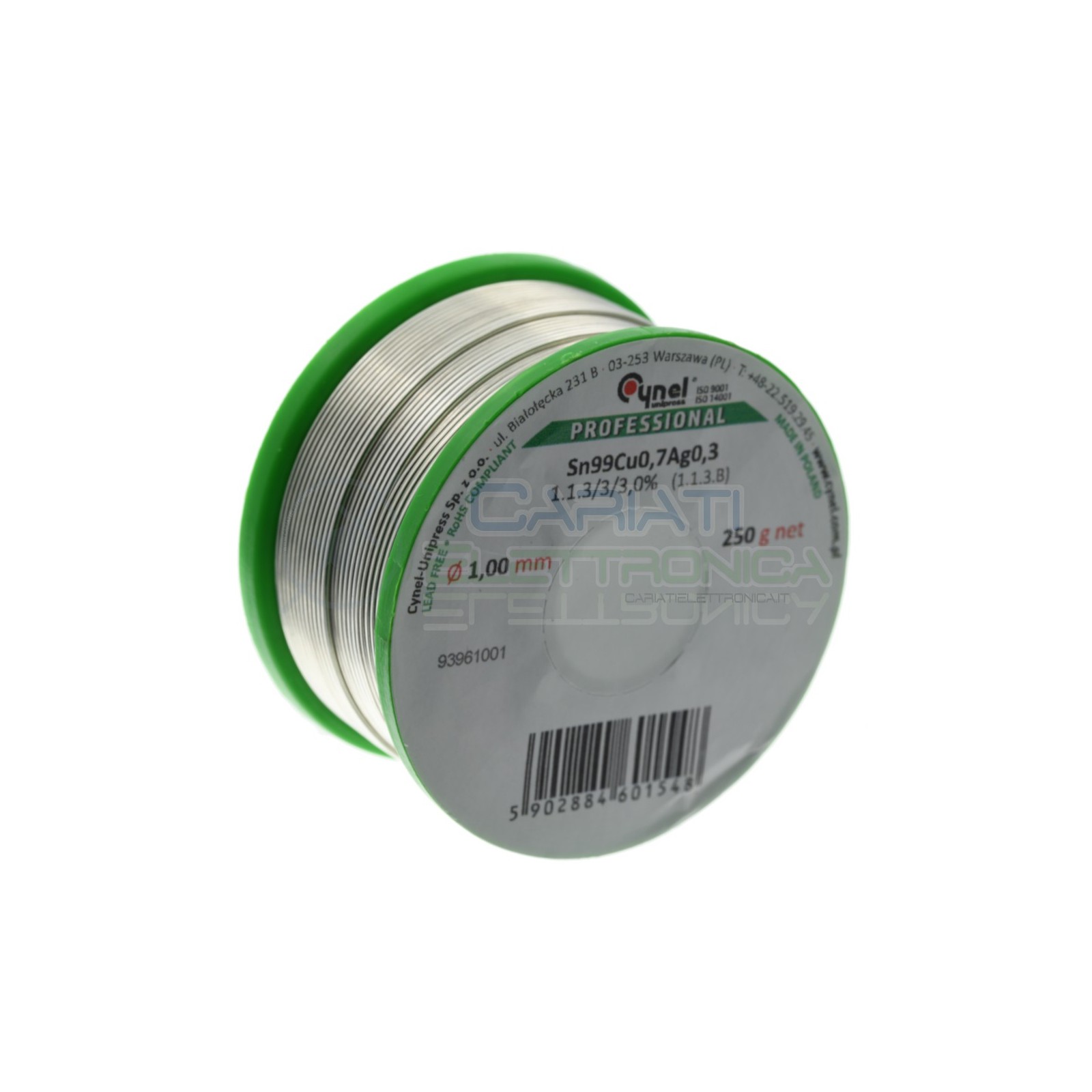 250gr Ree Soldering wire 1mm Sn99 Cu0.7 Ag0.3 flux lead freeCynel