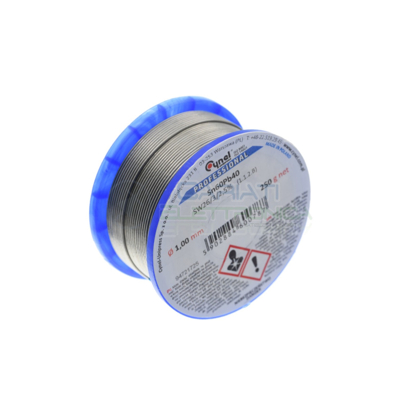 250gr Reel soldering wire 1mm Sn60 Pb40 flux 2.5%Cynel