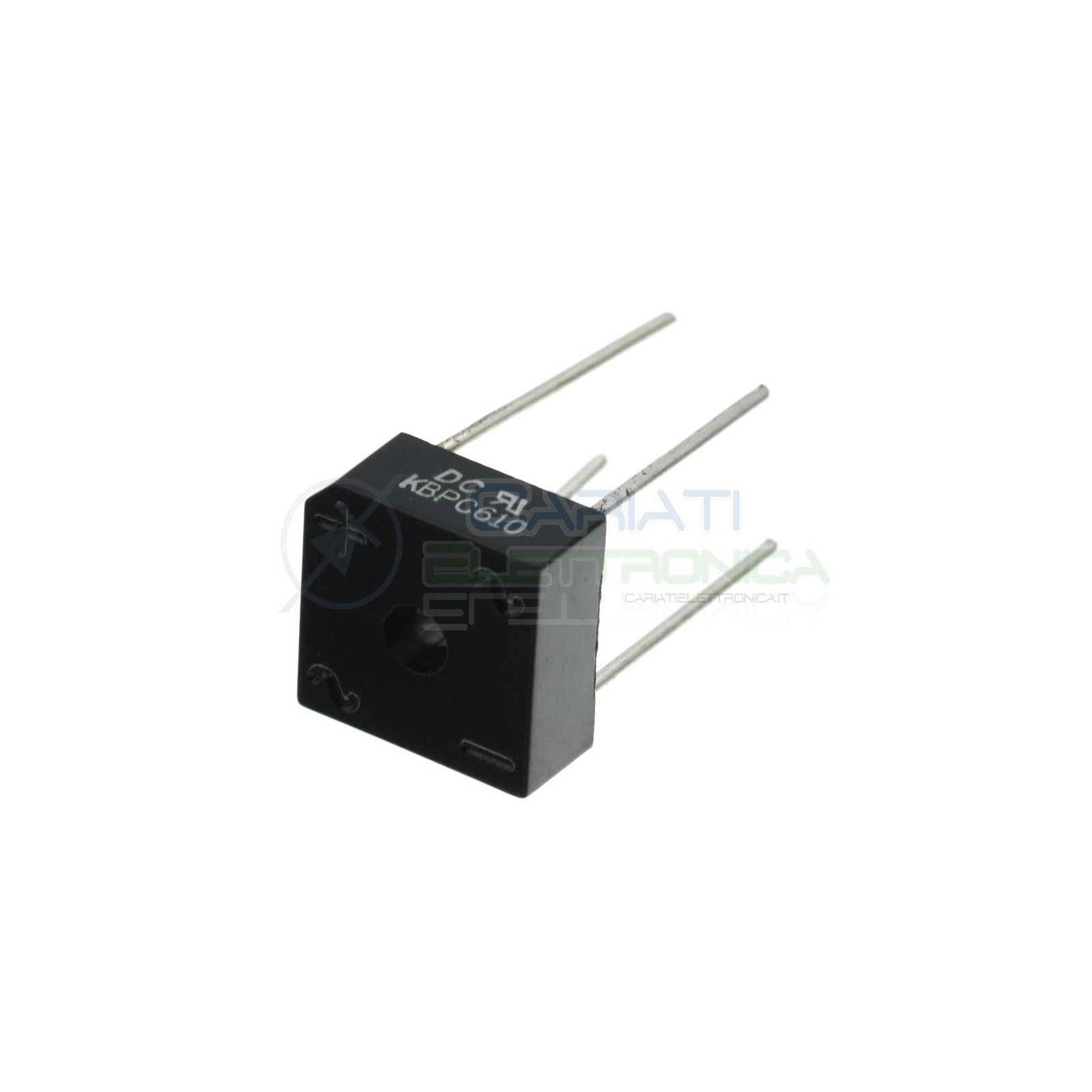 Single-phase bridge rectifier KBPC610 Vmax 1000V Current 6A 15x15x7mm ThtDC COMPONENTS