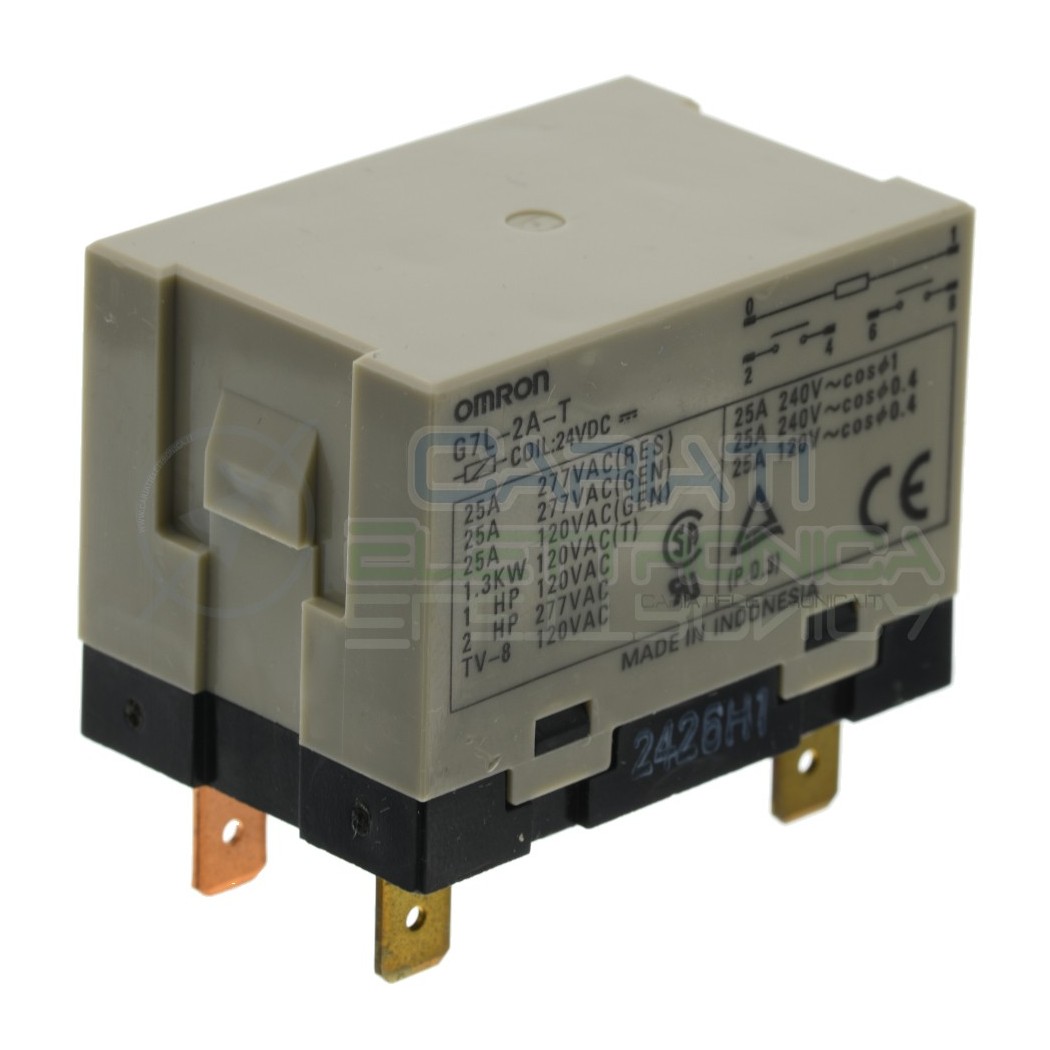 Relay G7L-2A-T G7L2AT coil 24Vdc 24V current 25A contact DPST OmronOmron