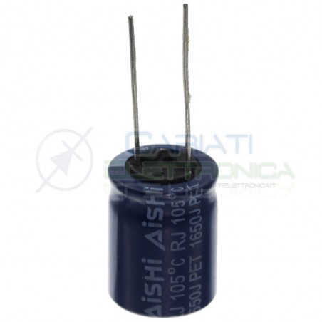 Condensatore 560uF 63V elettrolitico 105° 16x20 mm Passo 7,5mm Aishi