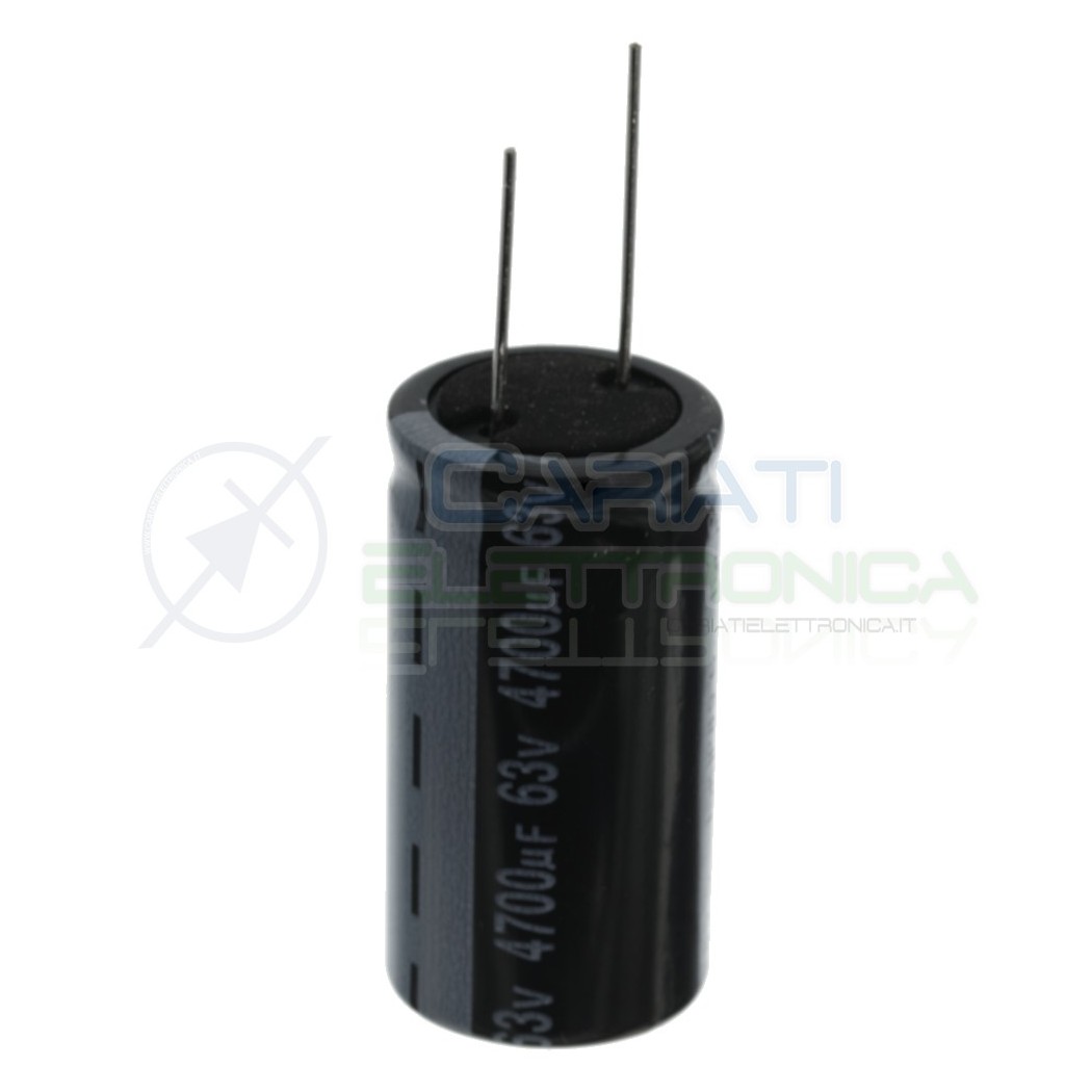 Condensatore 4700uF 63V elettrolitico 85° 25x50mm pitch 12,5mm Jamicon Jamicon