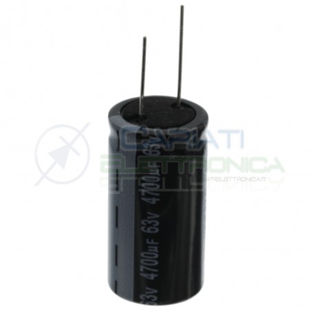 Condensatore 4700uF 63V elettrolitico 85° 25x50mm pitch 12,5mm Jamicon Jamicon