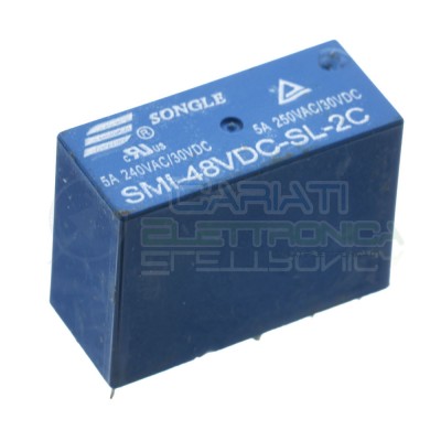 SMI-48VDC-SL-2C Relay voltage coil 48V Dpdt 5A 250V 8 pinsSongle