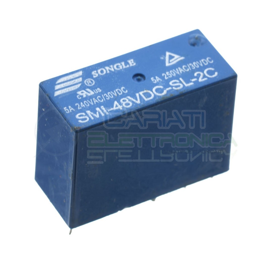 SMI-48VDC-SL-2C Relè con bobina 48V Dpdt 5A 250V Doppio scambio 8 pin Songle