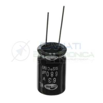 Electrolytic capacitor 680uF 63V 105° 16x25mm pin pitch 7,5mm SamwhaSamwha