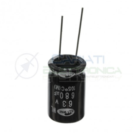 Electrolytic capacitor 680uF 63V 105° 16x25mm pin pitch 7,5mm SamwhaSamwha