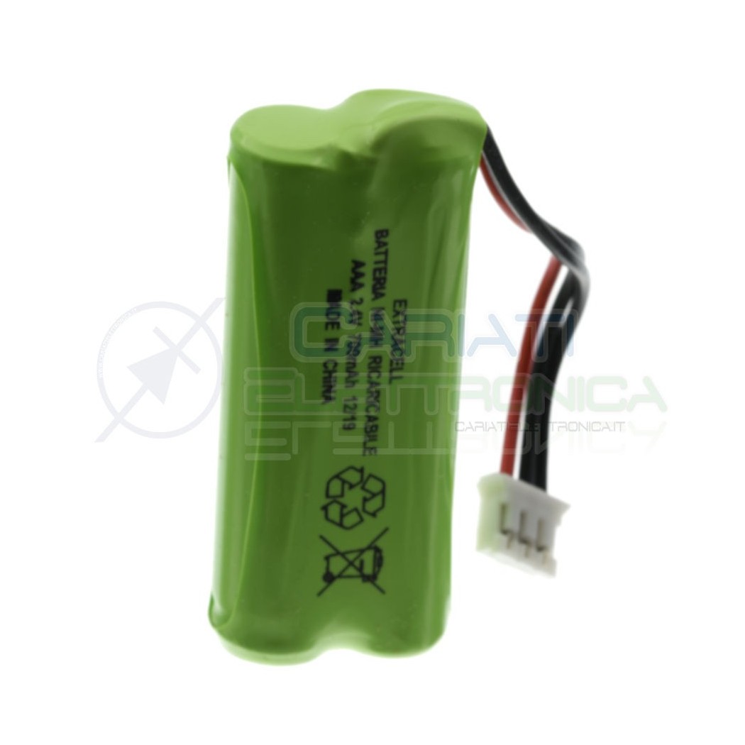 Battery pack 2,4V 800mah for cordless Rechargeable phone NiMh 3 wiresExtracell