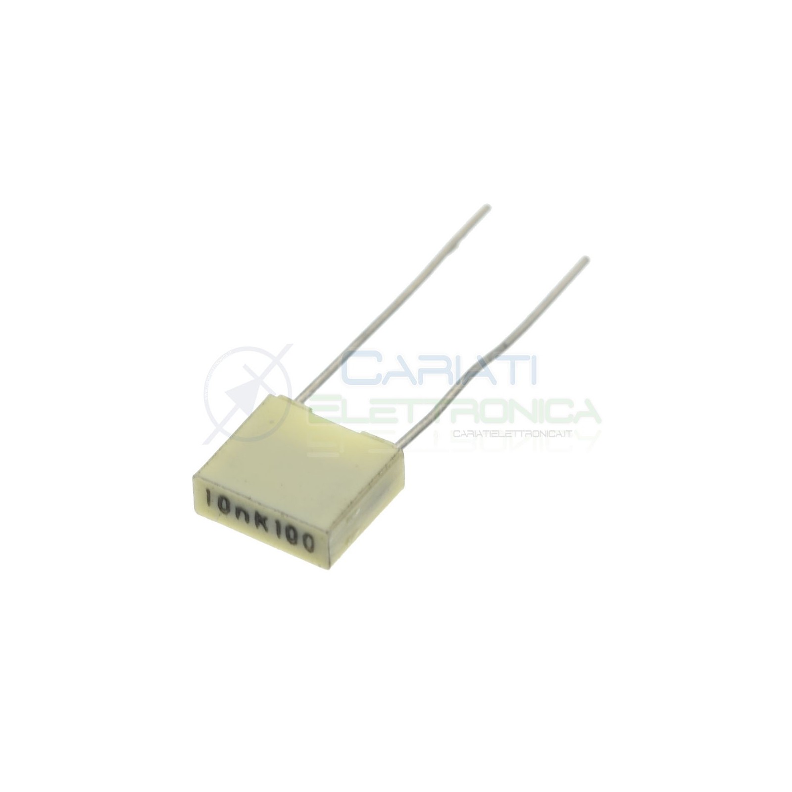 50 pezzi Condensatore in Poliestere 10nF 100Vdc 63Vac Passo 5mm Kemet