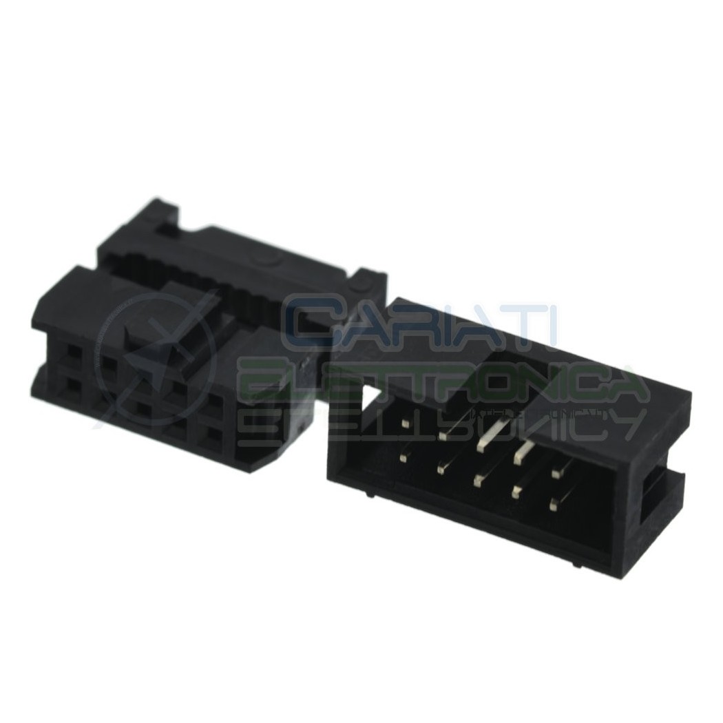 Kit Connettore Socket Idc per cavo Flat Fammina Maschio 10 Poli 2 Linee