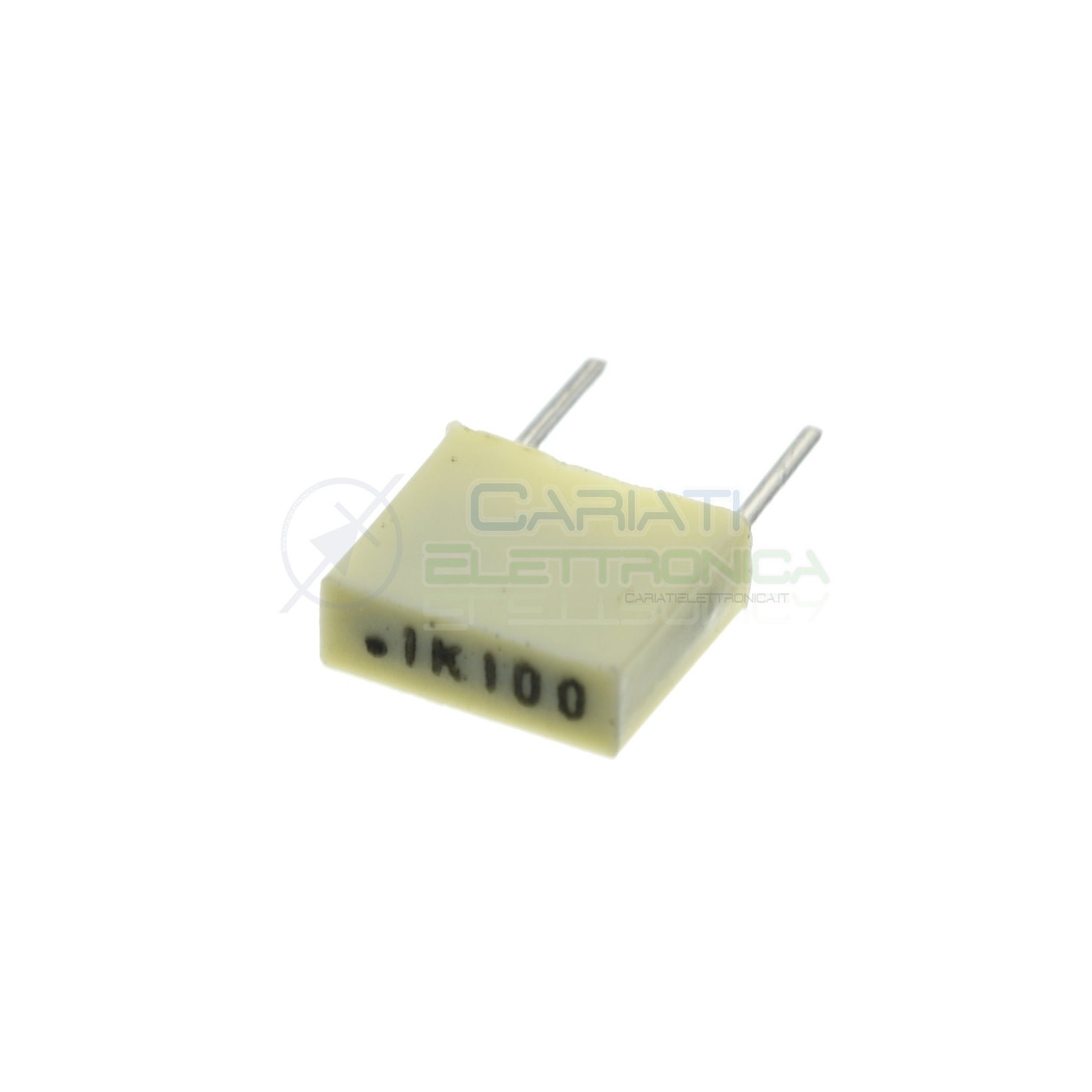 10 Pezzi Condensatore Poliestere 100nF 100Vdc 63Vac Passo 5mm Kemet