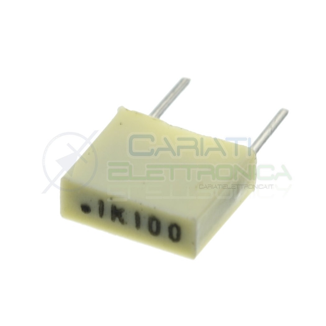 25 Pcs Capacitor polyester 100nF 100Vdc 63Vac Pitch pin 5mmKemet