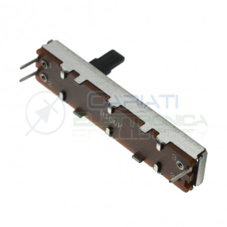 Potenziometro a slitta 100K mono lineare 45mm B100k slide 100kohm Mixer Audio Generico