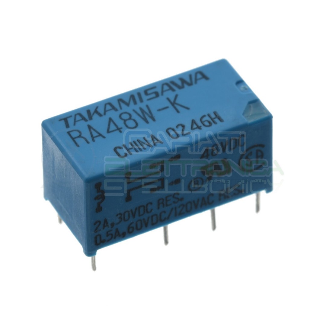 RA48W-K Relay voltage coil 48V Spdt 2A 30Vdc 0.5A 120Vac TakamisawaTakamisawa