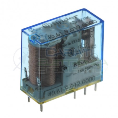 Relay 40.61.9.012.0000 Voltage coil 12V Spdt 16A 250Vac 30Vdc FinderFinder