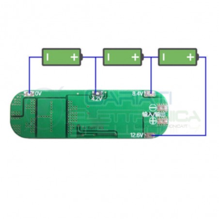 Bms Pcm 3S for battery 18650 12,6V 20A protection pcb for 3 battery 18650Generico