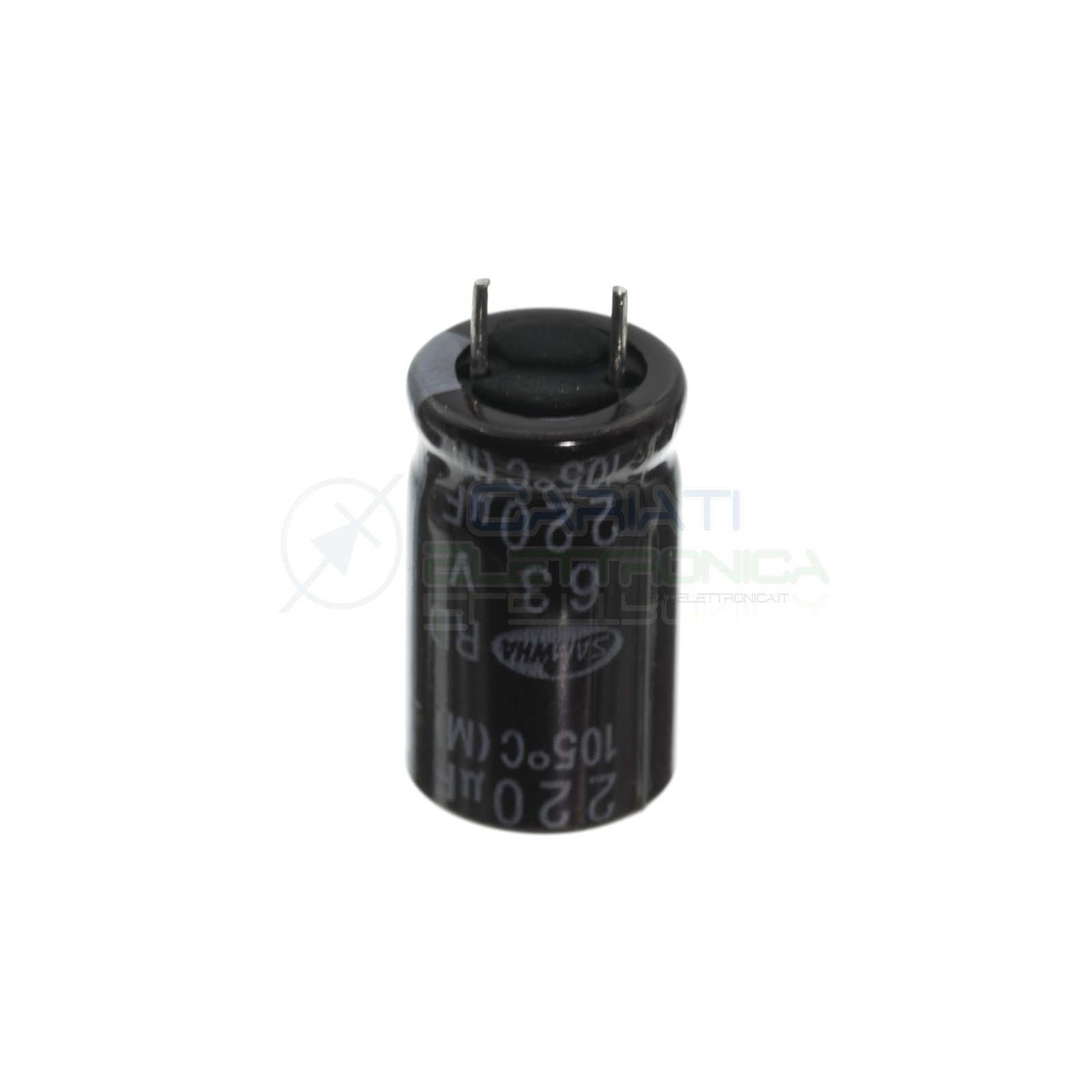 5 Pezzi Condensatore 220uF 63V 105° 10x16mm elettrolitico Passo 5mm Samwha
