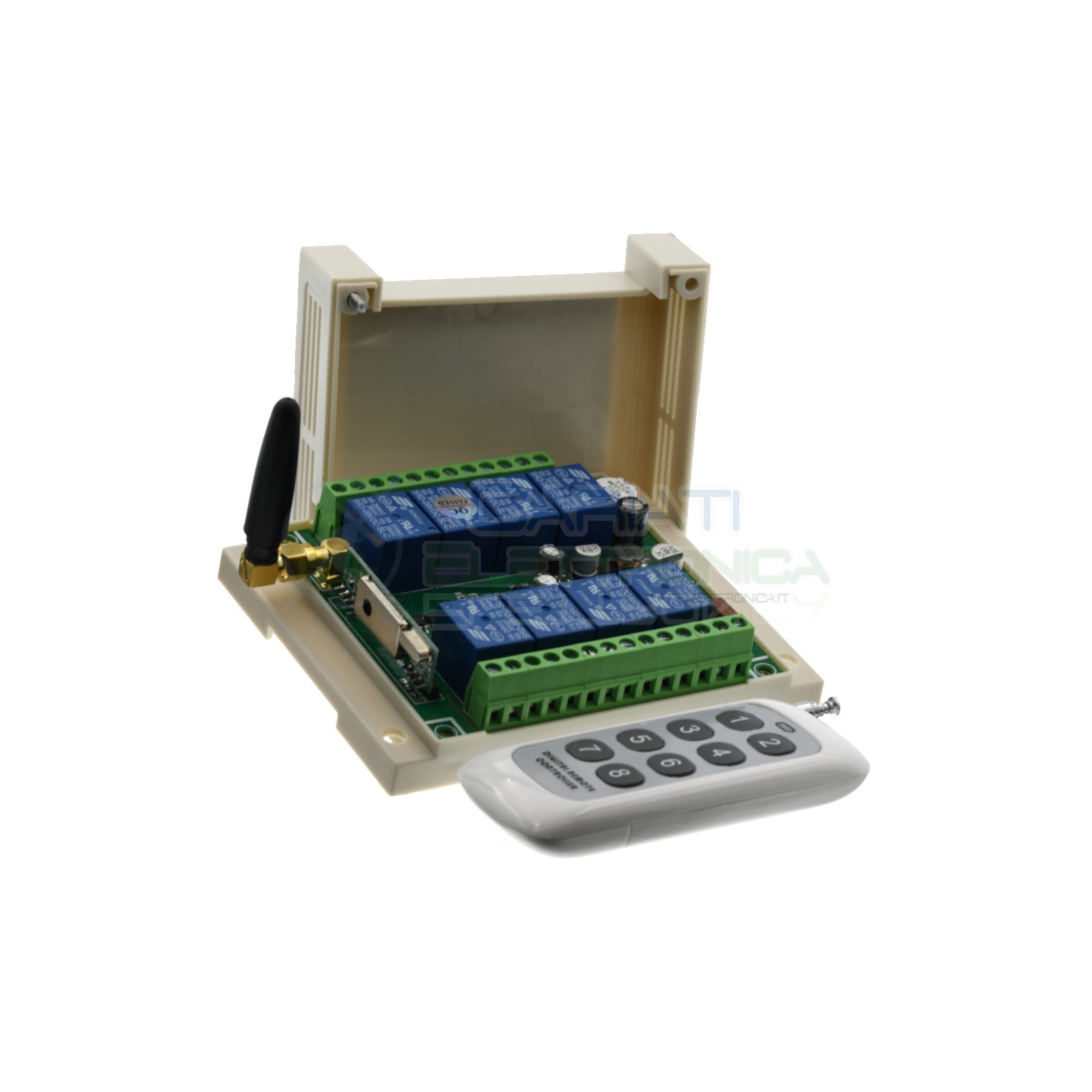 Scheda Ricevente Ricevitore 12V 24V 433 Mhz 8 Relè Canali con Telecomando
