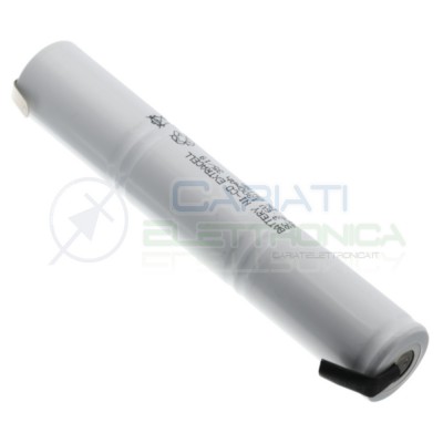 Pacco Batteria 3,6V Ricaricabile 1300mah Ni-Cd Lampada emergenza Beghelli Extracell