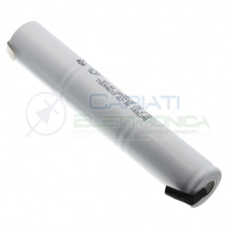 Pacco Batteria 3,6V Ricaricabile 1300mah Ni-Cd Lampada emergenza Beghelli Extracell