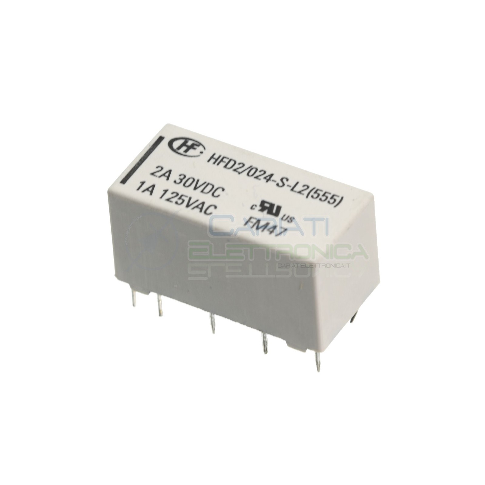 Relè HFD2/024-S-L2 Bistabile con bobina 24V Dpdt 2A 30Vdc 1A 125Vac HONGFA RELAY