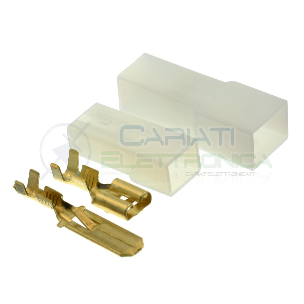 Kit Faston 1 Polo 6,35mm Maschio Femmina Blocchetti Blocchetto Connettori