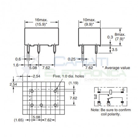 Relè G6E-134P-US 5V Dc SPDT 2A 30V 0.4A 125V singolo 1 scambio Omron Omron