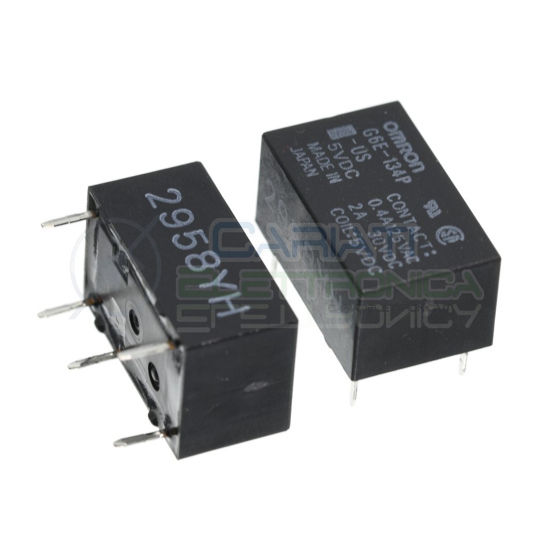 Relay G6E-134P-US Coil Voltage 5V Dc SPDT 2A 30V 0.4A 125V OmronOmron