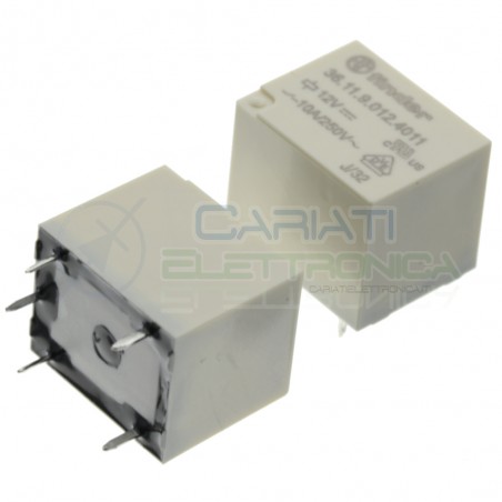 Relè 36.11.9.012.4011 bobina 12V DC SPDT 10A 30Vdc 250Vac 5 pin Finder Finder
