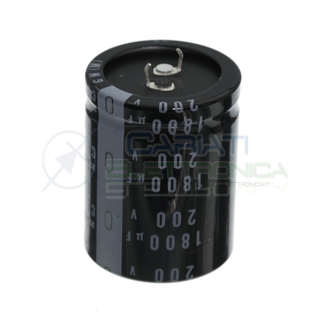 1800uF 200V Condensatore Elelettrolitico Snap-In 35x45mm 105° passo 10mm Nichicon Nichicon