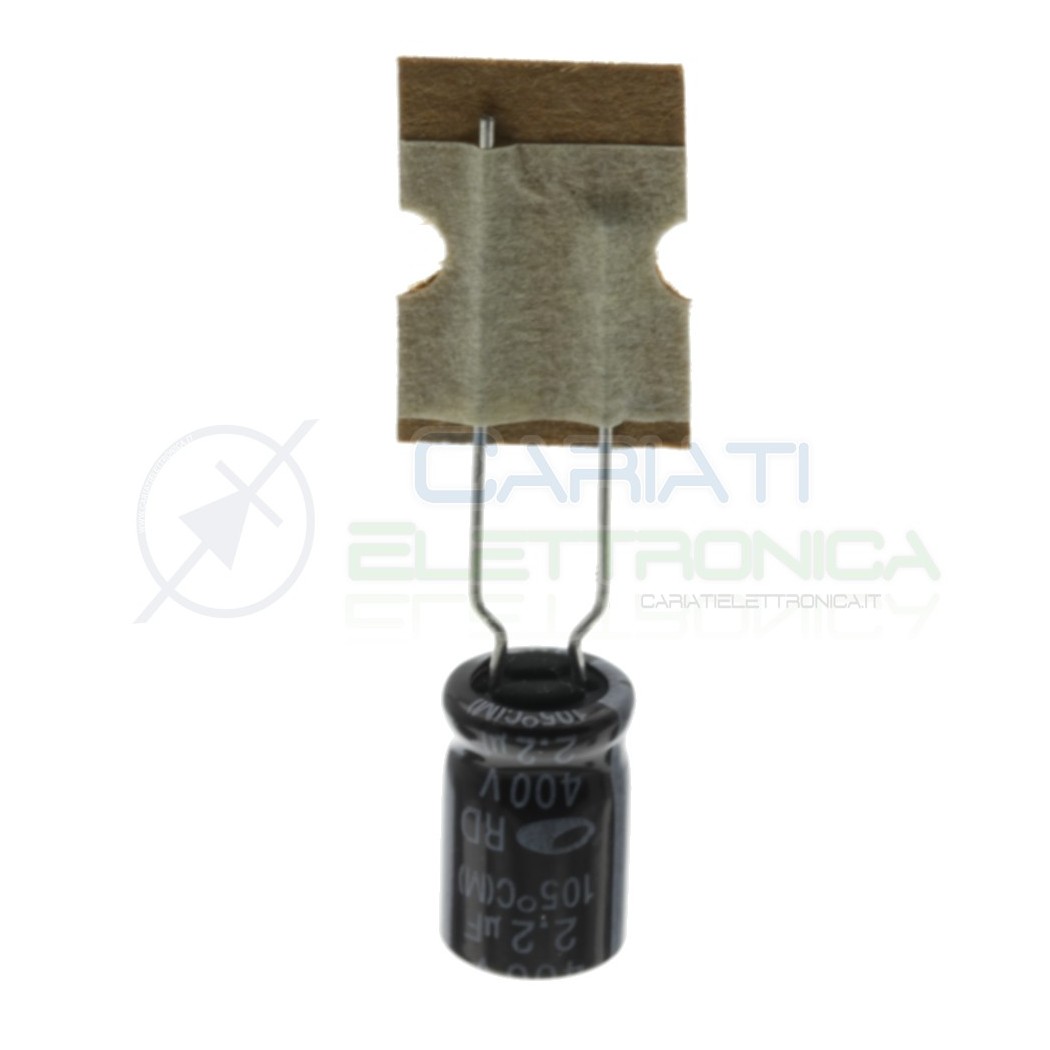 10 pezzi 2,2uF 400V Condensatore Elelettrolitico 8x11mm 105° passo 5mm Samwha