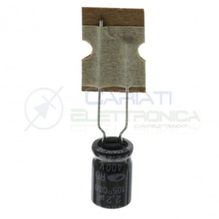 10 pezzi 2,2uF 400V Condensatore Elelettrolitico 8x11mm 105° passo 5mm Samwha