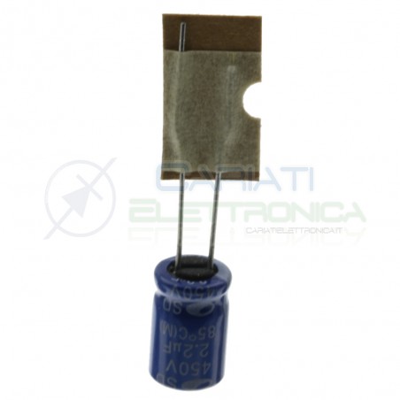 10 pezzi 2,2uF 450V Condensatore Elelettrolitico 8x11mm 85° passo 3,5mm Samwha