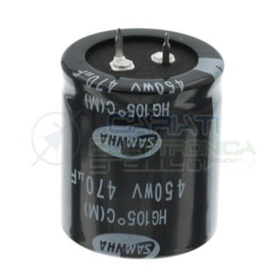 470uF 450V Condensatore Elelettrolitico Snap-In 35x40mm 105° passo 10mm Samwha