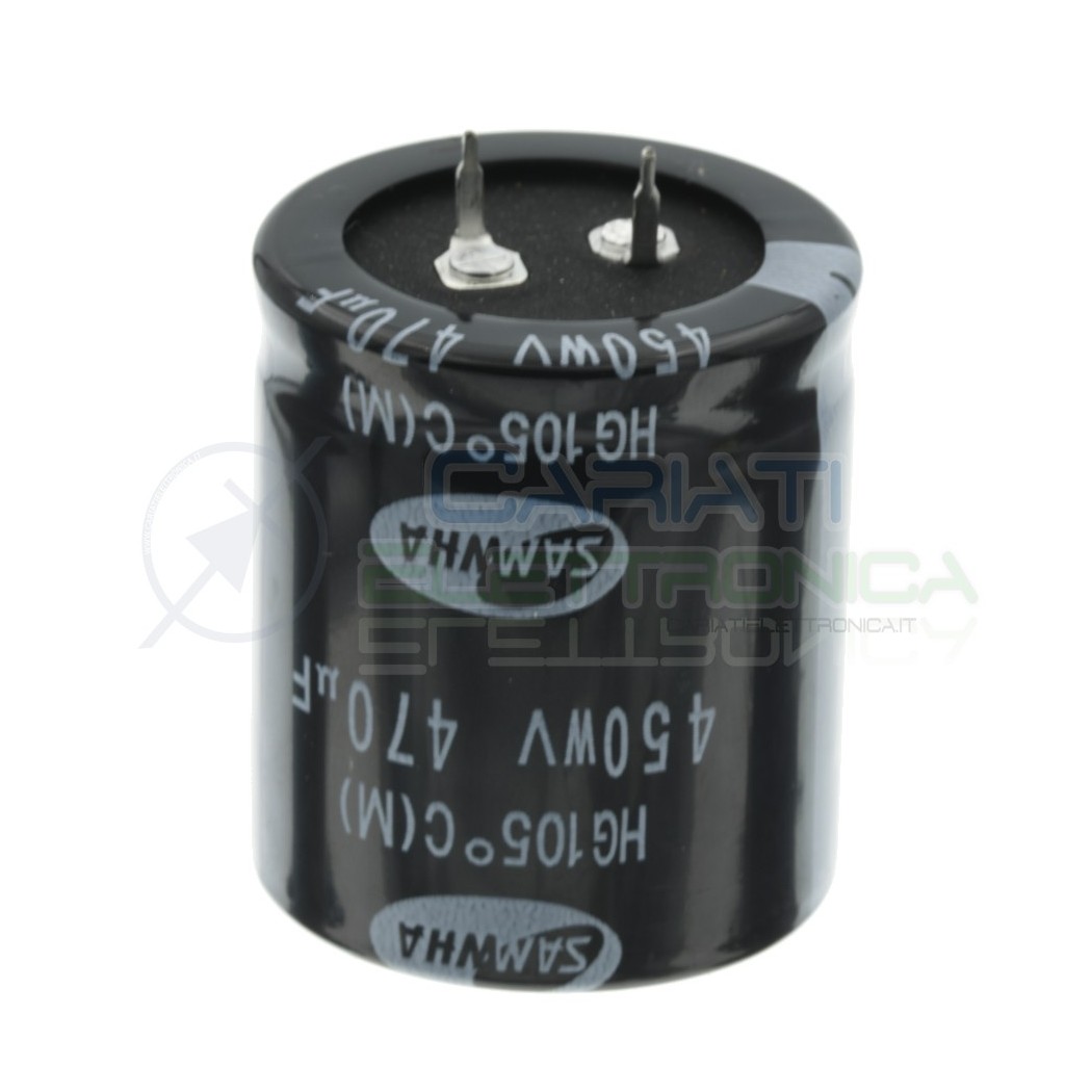 470uF 450V Condensatore Elelettrolitico Snap-In 35x40mm 105° passo 10mm Samwha