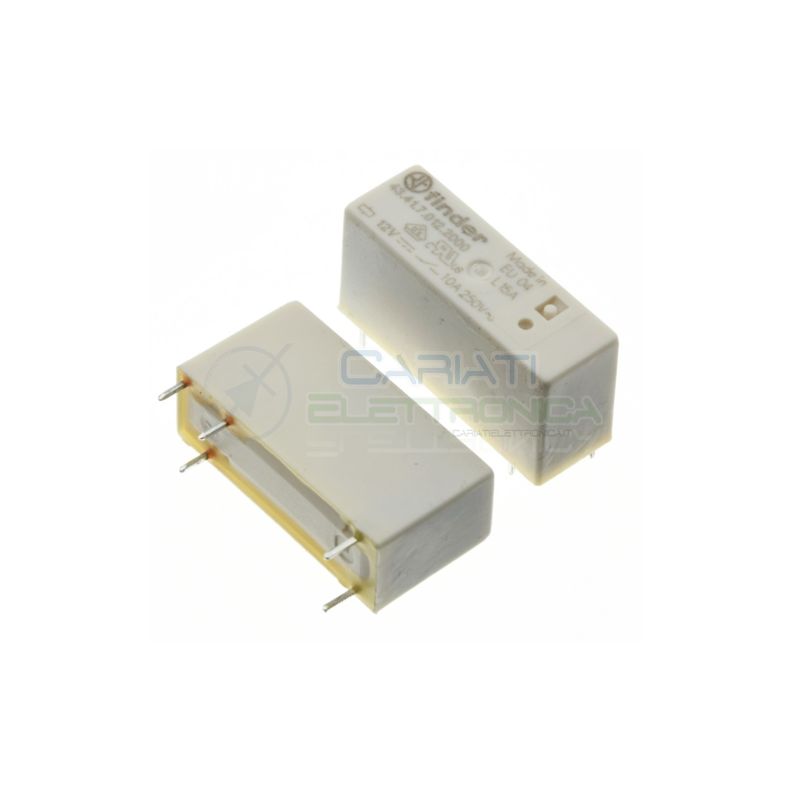 Relay 43.41.7.012.2000 voltage coil 12V DC SPDT 10A 30Vdc 250Vac 5 pin FinderFinder