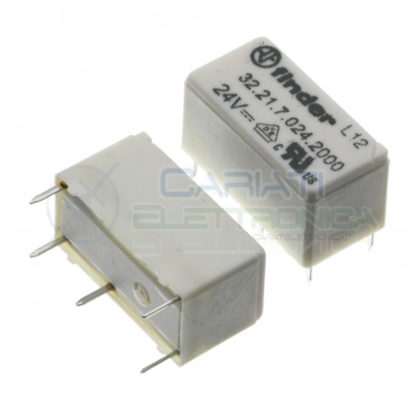 Relay 32.21.7.024.2000 voltage coil 24V DC SPST 6A 30Vdc 250Vac 4 pin FinderFinder