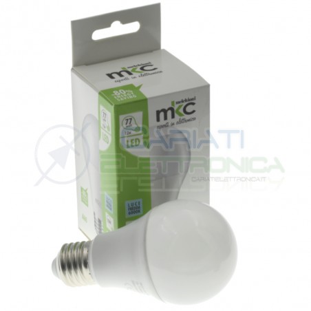 Lampadina Led E27 da 12W 1050 Lumen Luce Fredda Lampada Goccia Sfera MKC