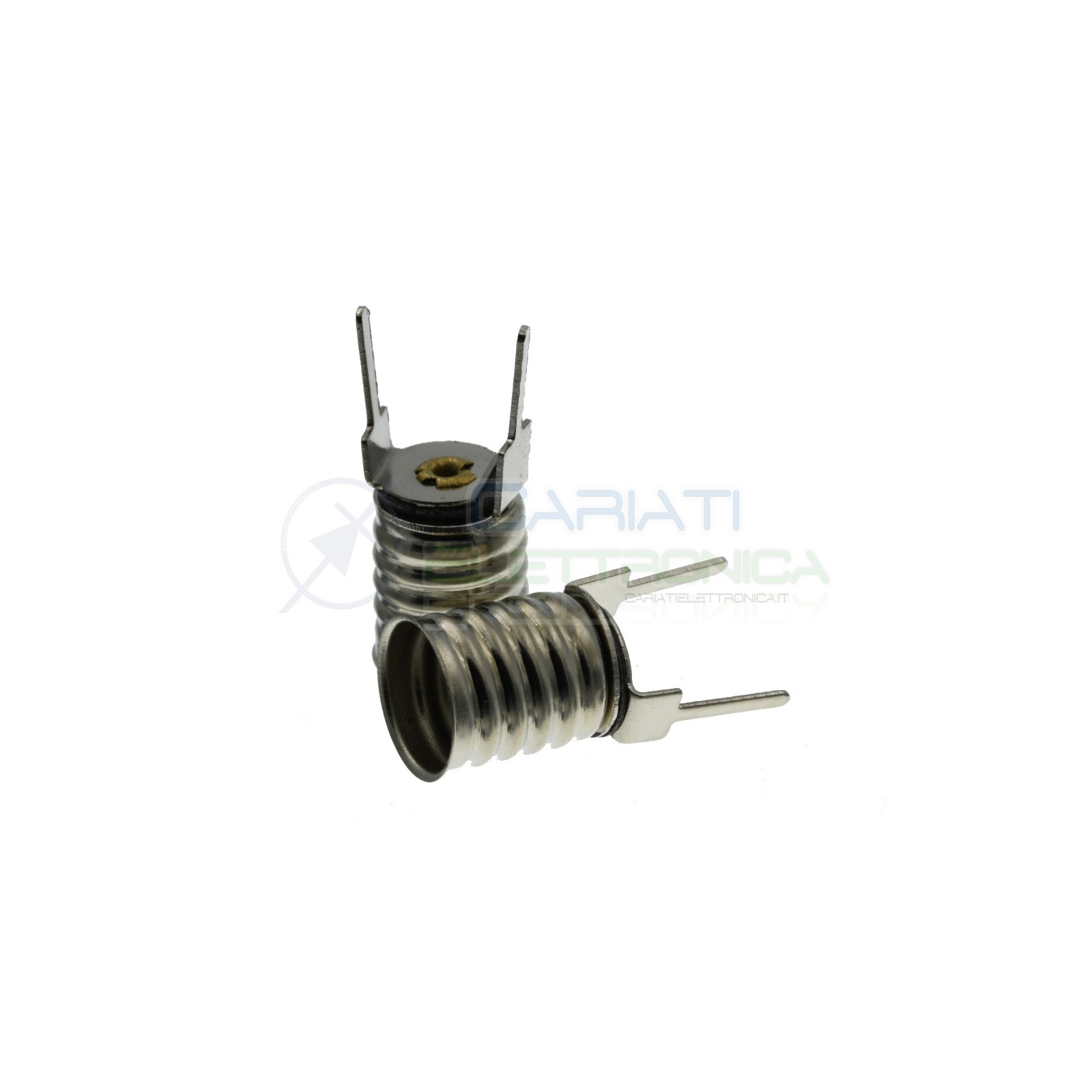 2 pcs Holder lamp E10 in metal pitch pin 9mm