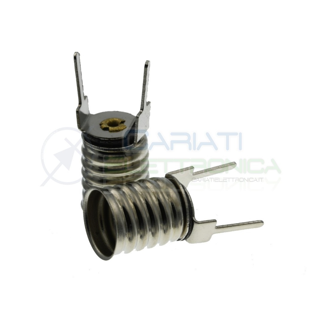 2 pcs Holder lamp E10 in metal pitch pin 9mm