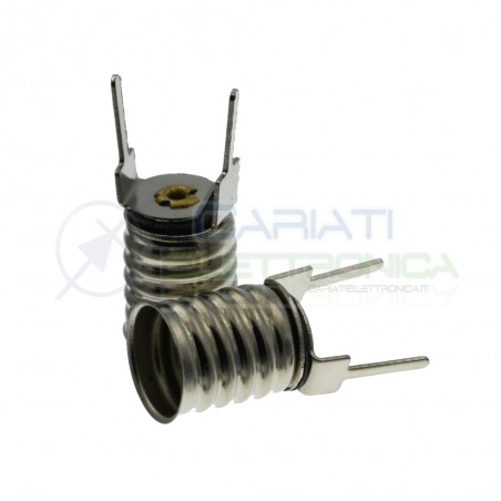2 pcs Holder lamp E10 in metal pitch pin 9mm