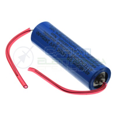 Battery AA ER14505 3.6V 2400mAh rechargeable with soldering pins Li-SOCL2EEmb Battery