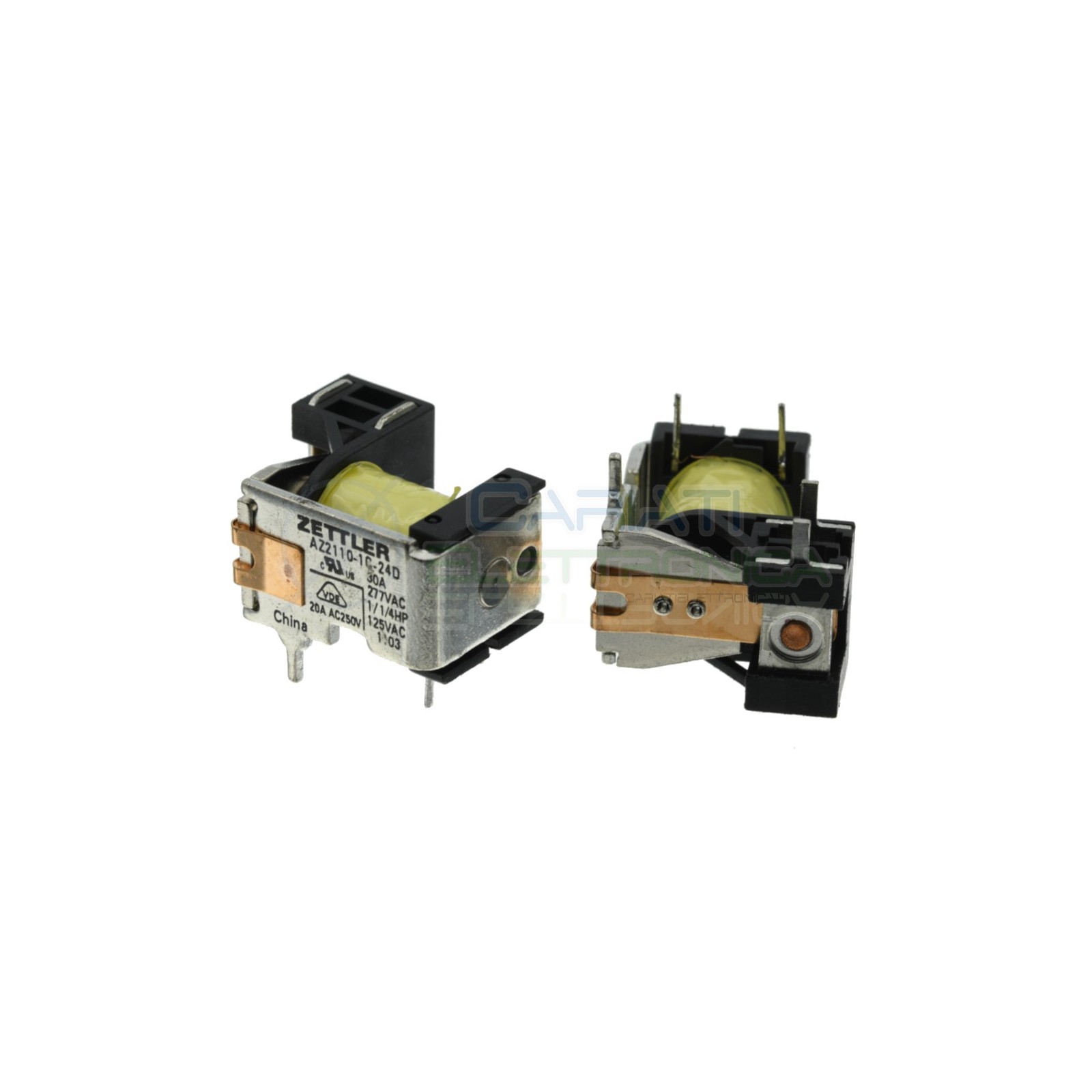 Relè AZ2110-1C-24D Bobina 24V Spdt 20A 30Vdc 250Vac 5 pin ZETTLER Zettler