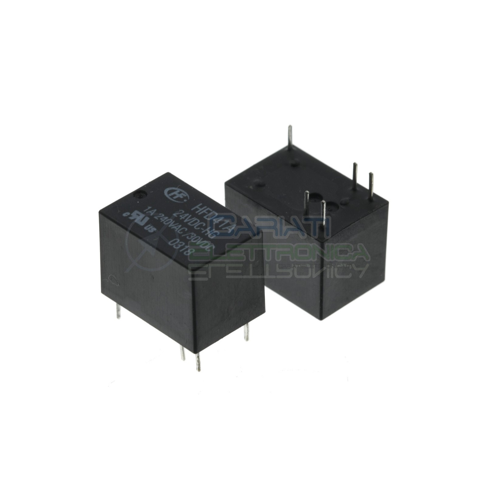 Relay HFD41A Voltage coil 24V Spdt 1A 30Vdc 240Vac 5 pinHONGFA RELAY