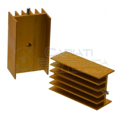 Heatsink in aluminium 23x16,5x40 mm