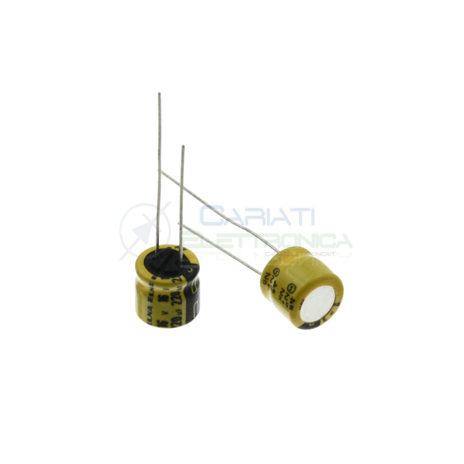 5 pezzi 220uF 16V Condensatore Elettrolitico 8x8mm 85° passo 3,5mm Elna