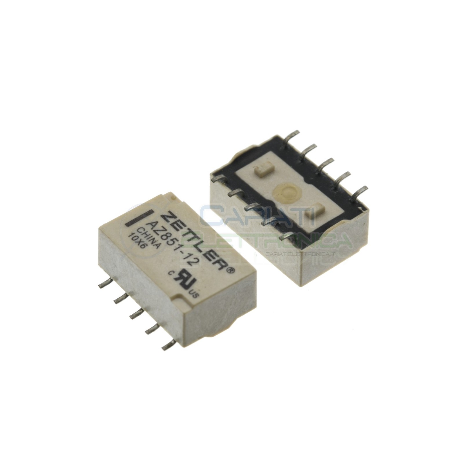 Relè AZ851-12 bobina 12V DPDT 1A 30Vdc 0,5A 125Vac 10 pin Zettler Zettler